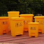 120L HDPE Plastic Trash Bin Medical Waste Container with Two Wheel