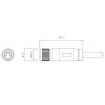 IP67 M8 Straight Female Overmolded Plug with Damping 3-8A 5B 4D