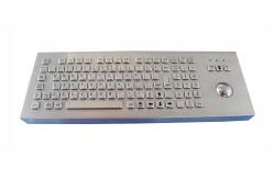 China 100 keys scratch proof stainless steel keyboard with optical trackball and numeric keypad supplier