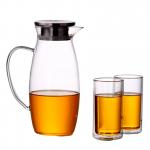BPA Free Glass Water Pitcher For Juice / Beverage / Cold Water Hand Blown Craft for sale