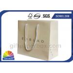 Costume Custom Paper Shopping Bags With Cotton Grosgrain Handle for sale