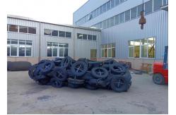 China STS Yokohama Type Pneumatic Rubber Ship Bumper Fender With Chain And Tire Net supplier