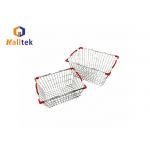 Galvanized Metal Wire Mesh Shopping Basket 21L 15L For Grocery Store for sale