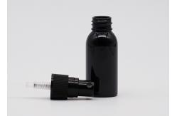 China 20mm Black Refillable Plastic Spray Bottles Empty PET Bottle With Black Mist Pump supplier