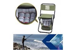 China Customized Brand Print Logo  Folding Camping Chair With Cooler Lightweight  Backrest Stool supplier
