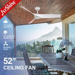 ABS Blade 52 Inches LED Ceiling Fan With Light And Remote Control For Cooling And Lighting for sale