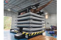 China New Design Inflatable Bounce Castle With Slide Commercial Dinosaur Theme supplier