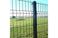 China Galvanized Steel 3D Wire Mesh Fence With Square Post RAL 6005 Green supplier