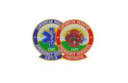 China Police Uniform Logo Patches 100% Embroidered Hook And Loop Hats Patch supplier