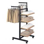 Custom Size Retail  Store Display Stand Metal Clothes Rack With Shelves for sale