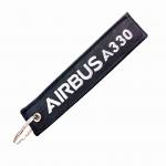 Blank Custom logo Embroidery Fabric Woven Brand Airplane Jet Tag Key Ring Embroidered Airline Keychain for sale