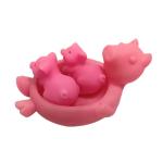Kids Baby Custom Floating Bath Toys Pink Floating Pig Toy Set PVC Material