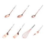 7 Pcs Cooking Utensils Set Stainless Steel Heat Resistant Rose Gold Kitchen Accessories for sale