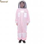 Three Layer Ventilated Pink Veil Beekeeping Suit High Quality Overall Safety Beekeeper Clothing for sale