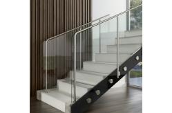 China Sleek Stainless Steel Handrails with 1050mm Height for Glass Staircase Applications supplier