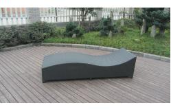 China Army Green Rattan Sun Lounger With White Cushion And Aluminum Frame supplier