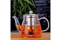 China 600ml Removable Infuser Clear Glass Teapot Ligjtweight Stovetop Safe Tea Kettle supplier