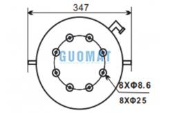 China 556238325 Goodyear Air Spring For Trailer Double Convoluted Suspension Air Balloon supplier
