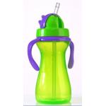 Green Purple 9oz 290ml Baby Weighted Straw Cup With Handle