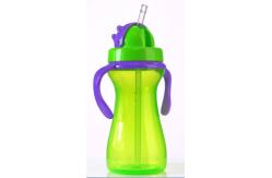 China Green Purple 9oz 290ml Baby Weighted Straw Cup With Handle supplier