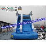 Children Amazing Inflatable Water Slide In Outdoor , Durable Blue Inflatable Water Slide