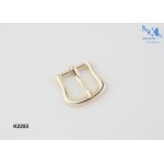 Fashion Design Metal Shoe Buckles , Shine Gold Center Bar Buckle Custom Logo for sale