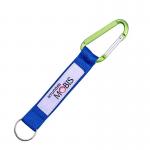 Logo Customized Carabiner Keychain Bright Blue Strap Lime Green Hook Durable Outdoor Daily Clip for sale