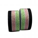 40mm Gold Metallic Elastic Glitter Yarn Wide Gold Elastic High Tenacity for sale
