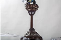 China Brown 70 Watt Flush Mount Retractable Ceiling Fan Light With Remote 5250lm supplier