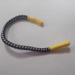 Polyester Black Braided Drawstring Cord Round Silicone Head for sale
