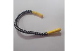 China Polyester Black Braided Drawstring Cord Round Silicone Head supplier