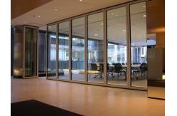 China Tempered and Stable Glass Sliding Partition Wall 65 mm Thickness supplier