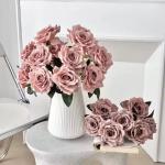 Artificial silk rose bouquet wedding decoration for sale