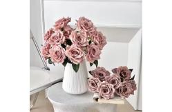 China Artificial silk rose bouquet wedding decoration supplier