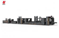 China Carton Making Automatic Folder Gluer Stitcher Dual Stitching Black With PLC supplier