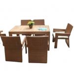 7 pcs outdoor patio garden teak wooden dinning set rattan dining chairs---YS4509 for sale