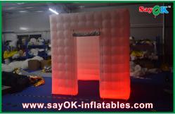 China Inflatable Photo Booth Enclosure LED Lighting Air Inflatable , Large Inflatables Event Red / Green supplier