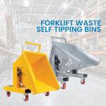 Yellow 7000 LBS Forklift Tipping Bin OEM Tipping Skip Bins