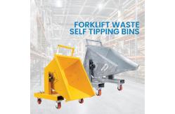 China Yellow 7000 LBS Forklift Tipping Bin OEM Tipping Skip Bins supplier