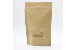 China Doypack See Through Pouches 180 Microns Brown Paper Bags With Clear Window supplier