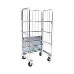 Fold Up Supermarket Mesh Roll Container Trolley 500KGS Customized Color for sale