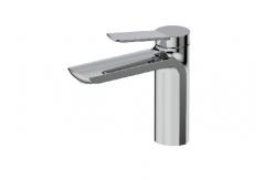 China Single Lever Black Chrome Bathroom Tap Without Pull Rod supplier