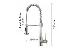 China 35mm Deck Mounted Single Handle Pull Out Kitchen Faucet Brushed supplier