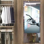 Black Shell 1900*760*55mm Retail Smart Mirror For Clothes Store for sale