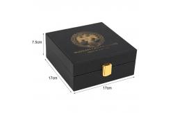 China PU Leather Caviar Packaging Gift Box With Gold Foil supplier