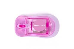 China Mouse Cute Shape Double Hole Kids Pencil Sharpener PS Plastic supplier
