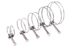 China 11mm 14mm Jointech Double Wire Single Ear Stepless Hose Clamps supplier