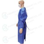 Level 2 Sterile Nonwoven Reinforced Surgical Gown Blue for sale