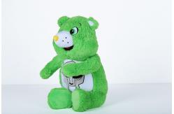 China Green Bear Cute Plush Dolls Surface Washable Soft Feeling Polyester Material supplier