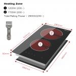 30cm Double Ceramic Hob 2 Zone Portable Double Electric Hobs With Plug